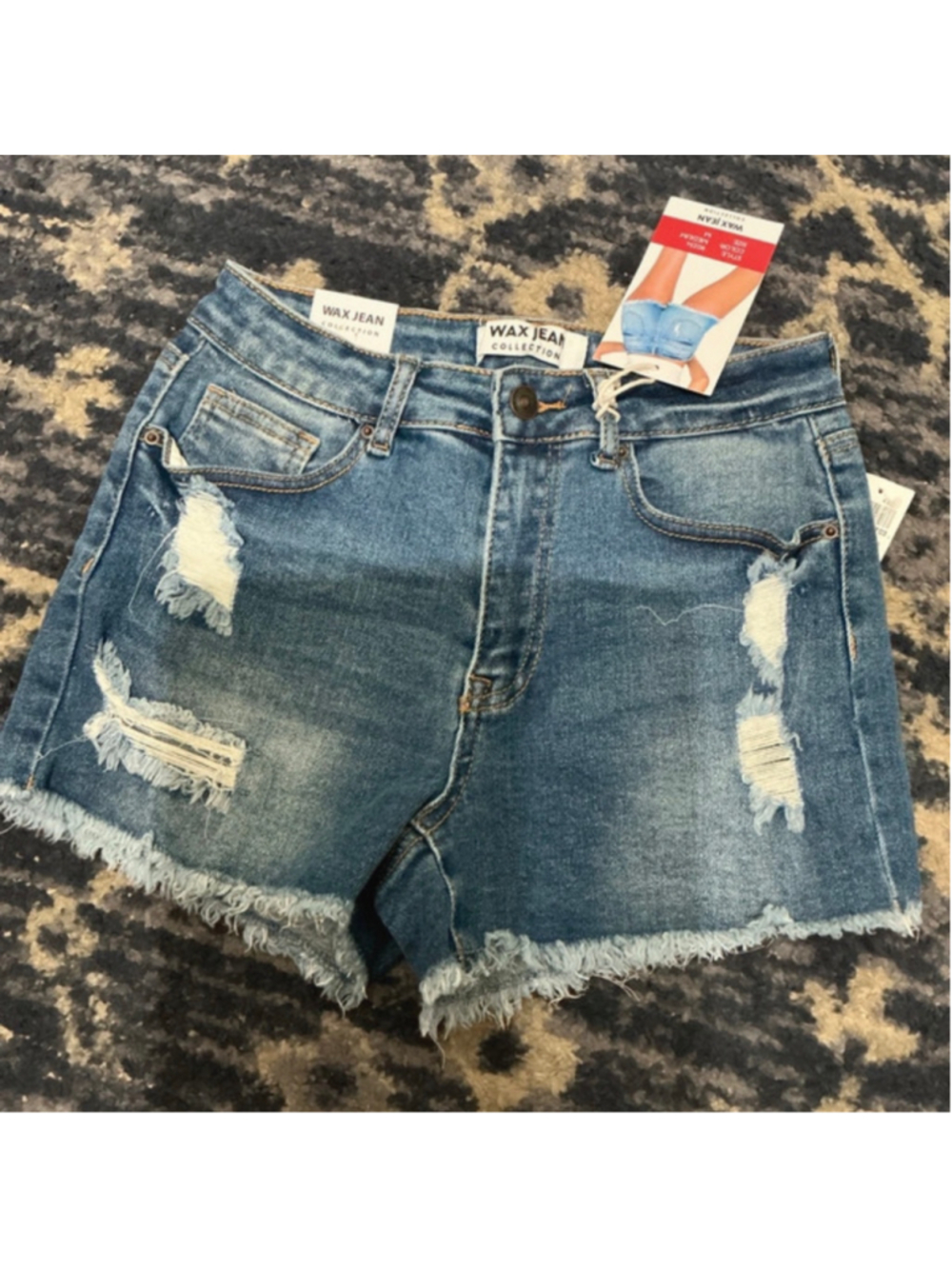 Wax Jeans Collection Demin High Waisted Distressed Frayed Shorts size Medium